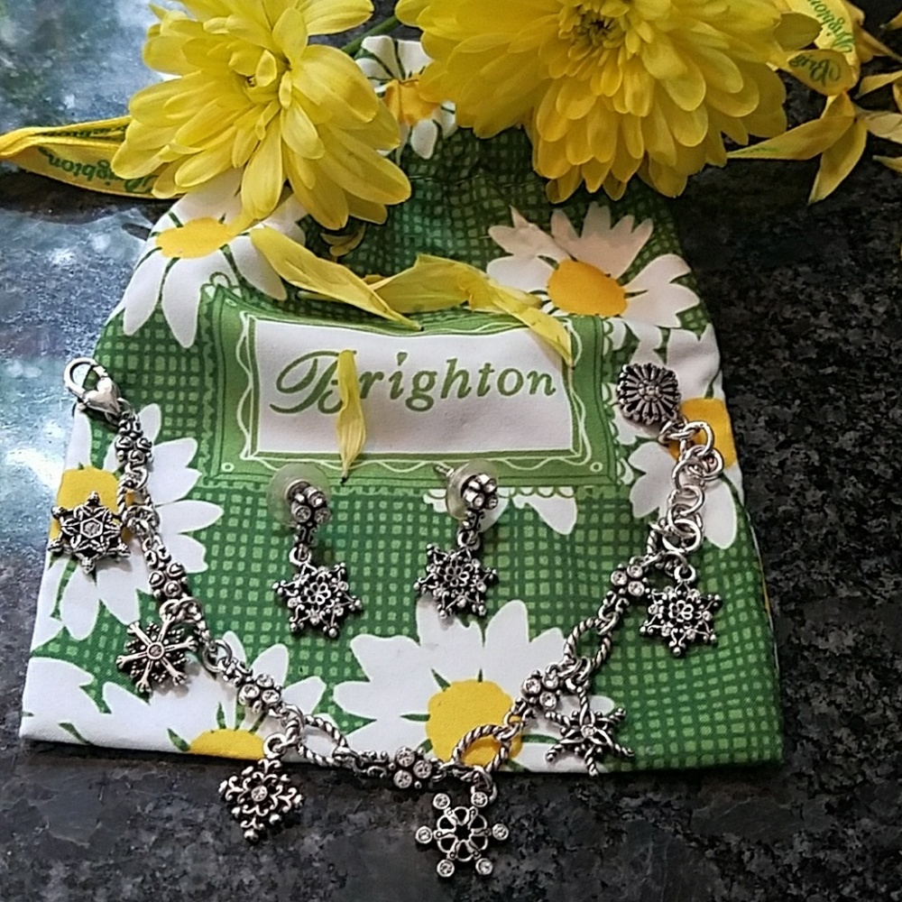 Brighton Snowflakes Charm bracelet & Earrings